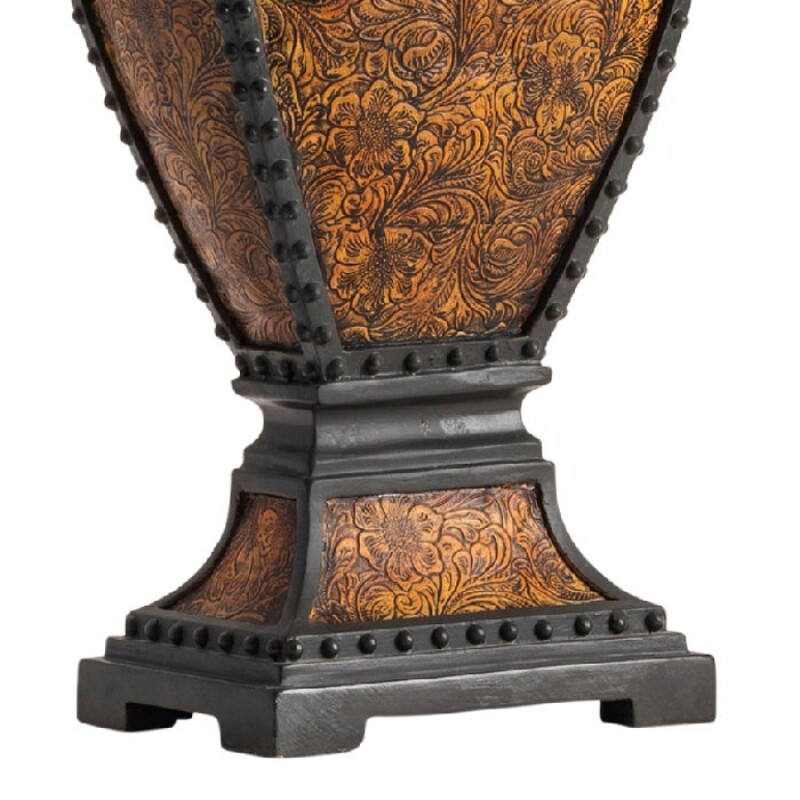 Tooled Leather Table Lamp CVAUP522