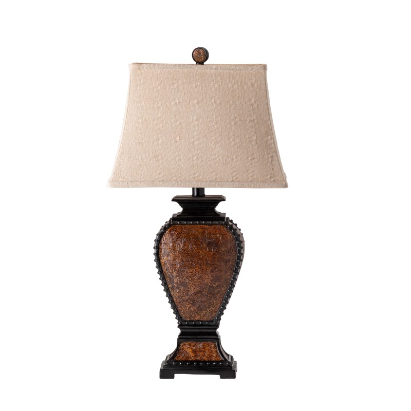Tooled Leather Table Lamp CVAUP522