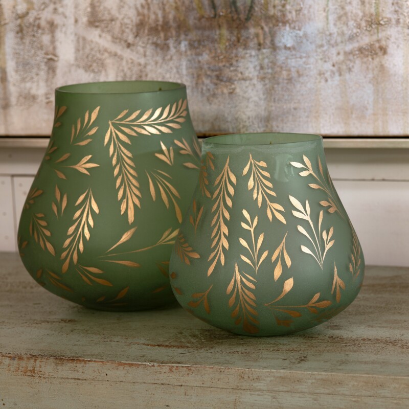 Lila Large Sage Satin Glass Vase CVCZHN042L