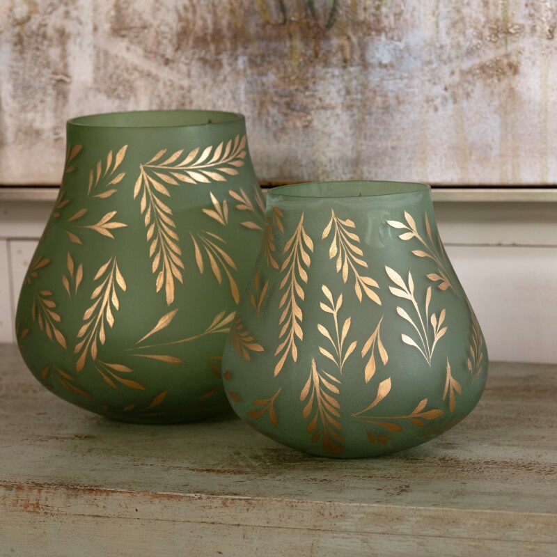 Lila Medium Sage Satin Glass Vase CVCZHN042S