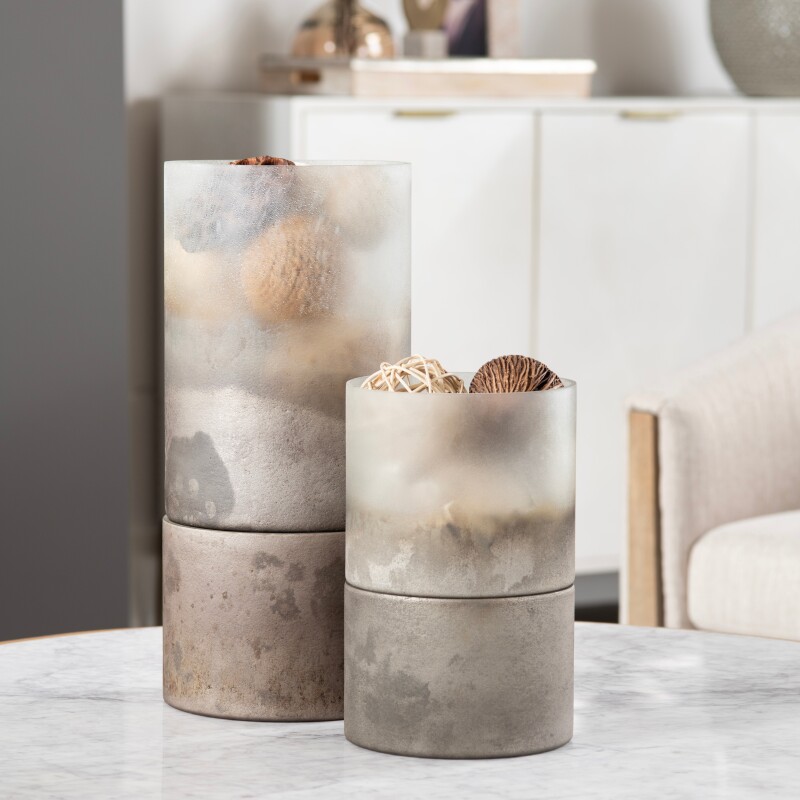 Ellery Medium Metallic smoke hurricane Globes CVCZHN045S