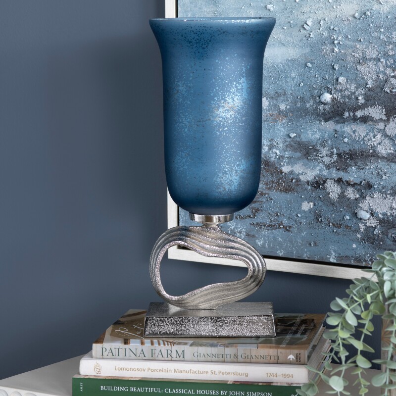 Large Cobalt Free Style Sculpture Vase CVDZEN077L