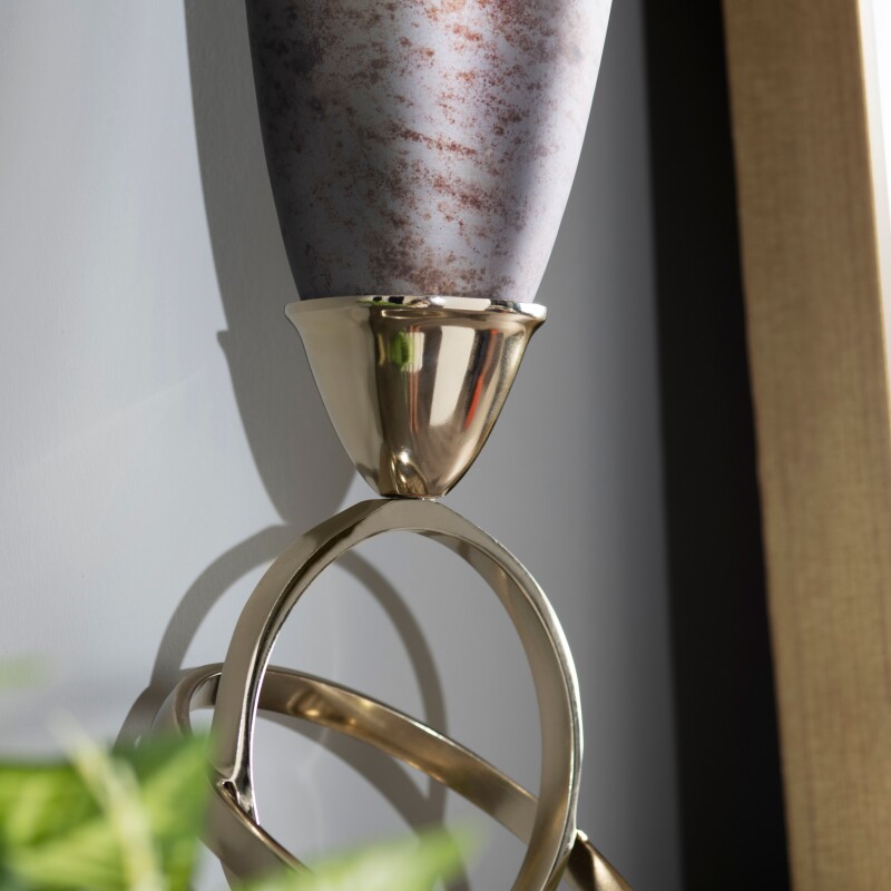 Large Aubergine Sculptural Votive Holder CVDZEN079L