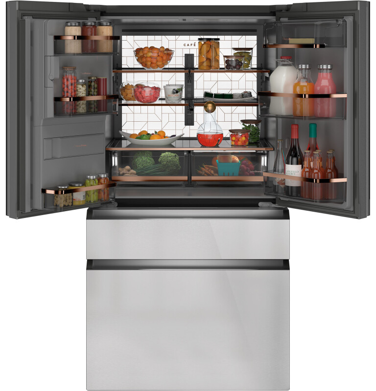 CAFÉ™ ENERGY STAR® 27.8 Cu. Ft. Smart 4-Door French-Door Refrigerator in Platinum Glass view 21