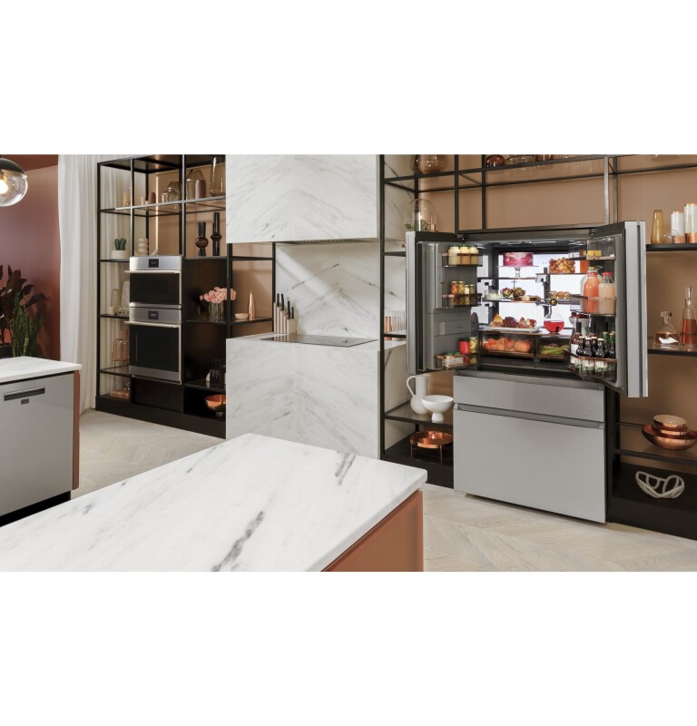 CAFÉ™ ENERGY STAR® 27.8 Cu. Ft. Smart 4-Door French-Door Refrigerator in Platinum Glass view 20