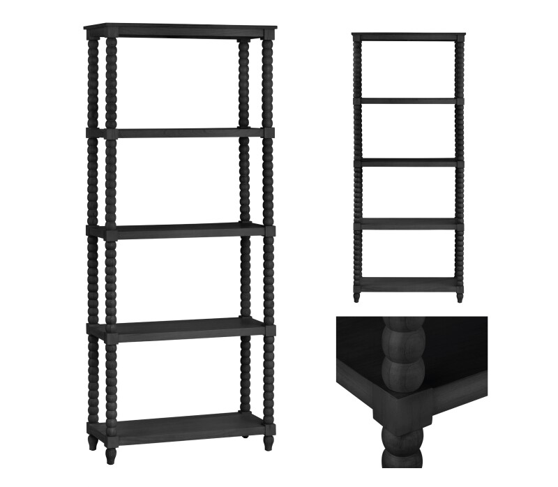 Meridian 4 Shelf Black Etagere CVFDR1025