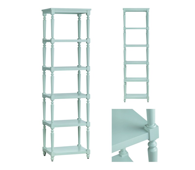 Evermore 5 Shelf Turquoise Etagere CVFDR1029