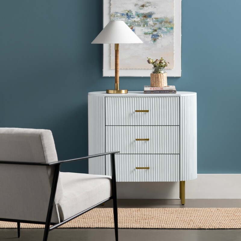 Astoria Three-Drawer Chest (White) CVFDR1302