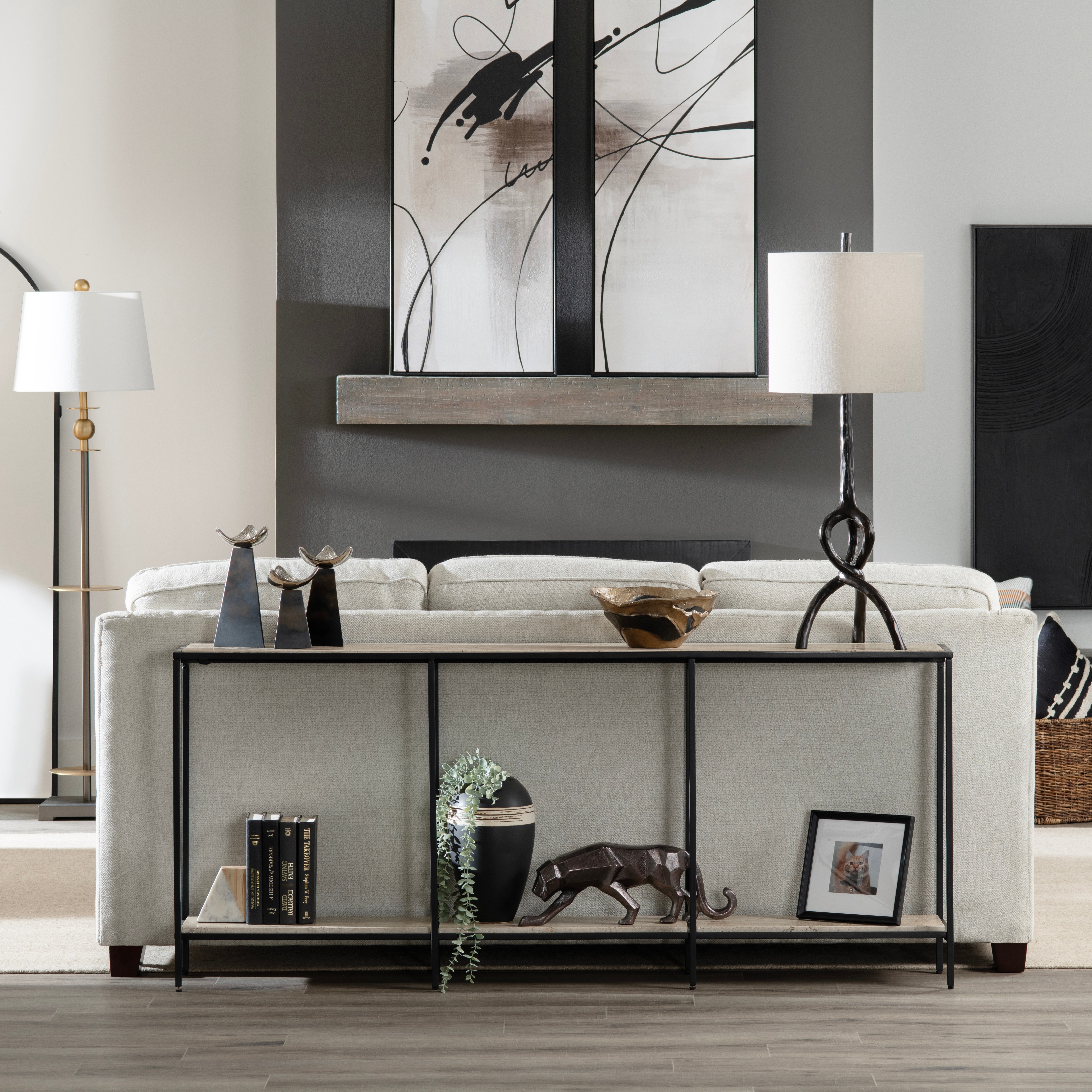 Crosby Travertine Console Table CVFNR4595