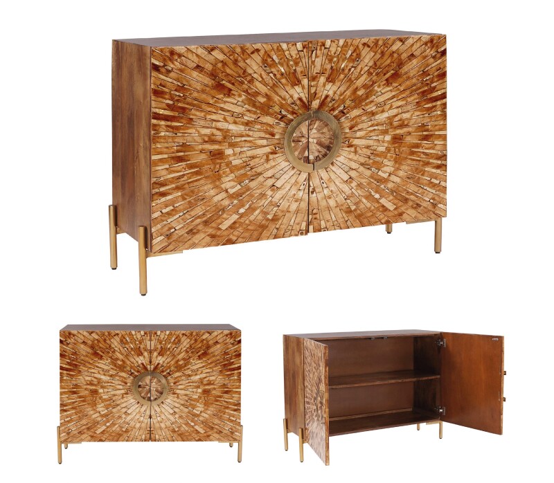 Safari Bone Inlay Two-Door Cabinet CVFNR4596