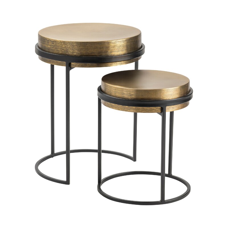 Hudson Textured Brass Nesting Tables CVFZNR007
