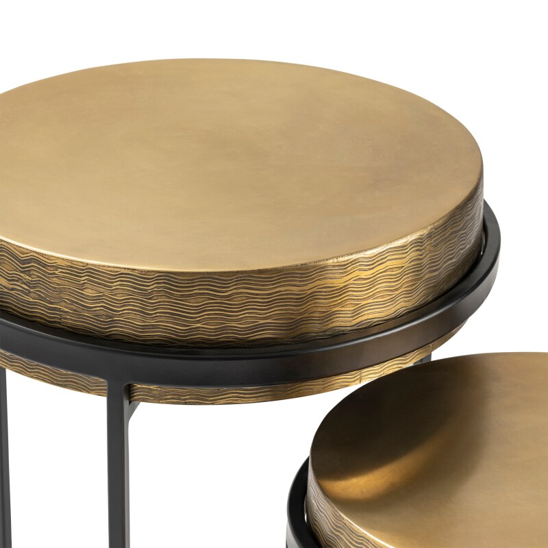 Hudson Textured Brass Nesting Tables CVFZNR007