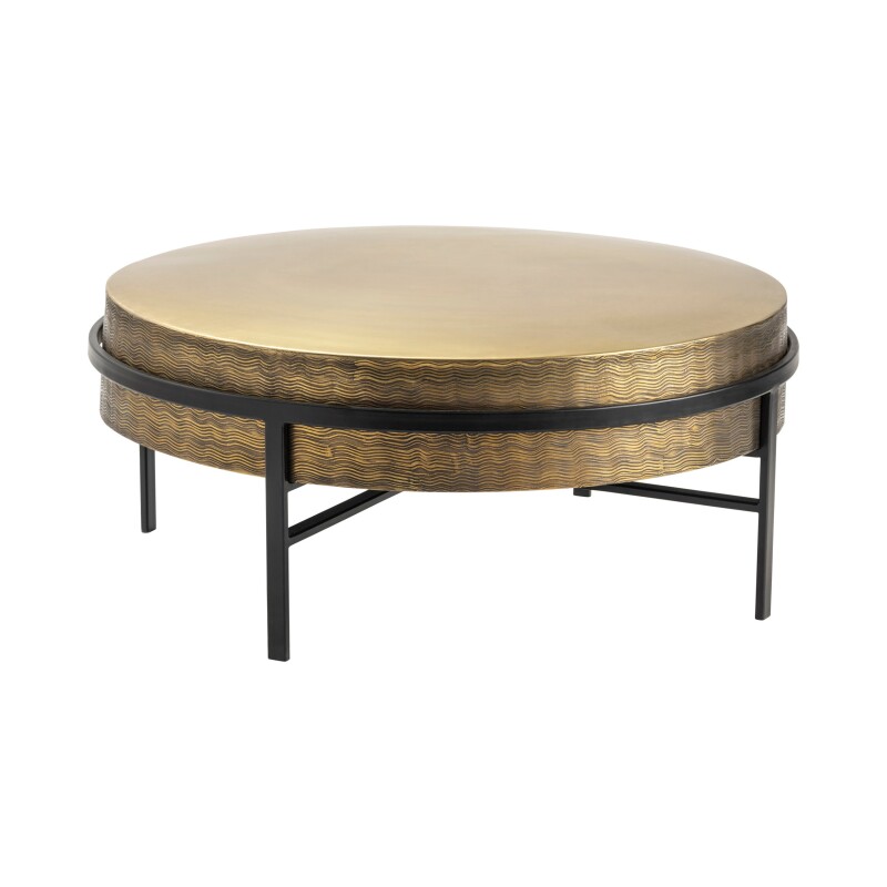 Hudson Textured Brass Cocktail Table CVFZNR008