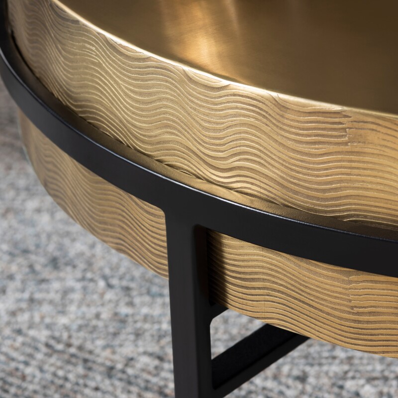 Hudson Textured Brass Cocktail Table CVFZNR008