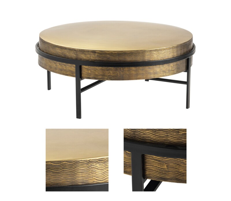 Hudson Textured Brass Cocktail Table CVFZNR008