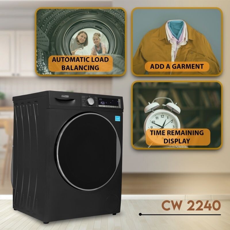ConServ Washer 2.2cf AUTOSENSE 1400 RPM 15 programs Sanitize LED Display 110V CW2240MATTEBLACK