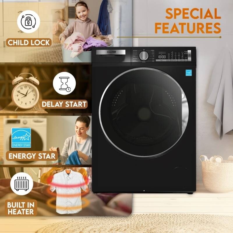 ConServ Washer 2.2cf AUTOSENSE 1400 RPM 15 programs Sanitize LED Display 110V CW2240MATTEBLACK
