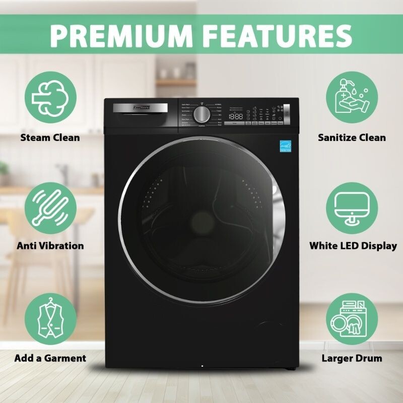 ConServ Washer 2.2cf AUTOSENSE 1400 RPM 15 programs Sanitize LED Display 110V CW2240MATTEBLACK
