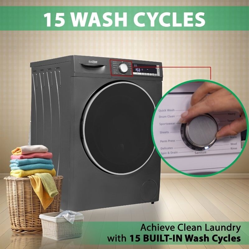 ConServ Washer 2.2cf AUTOSENSE 1400 RPM 15 programs Sanitize LED Display 120V Titanium CW2240T
