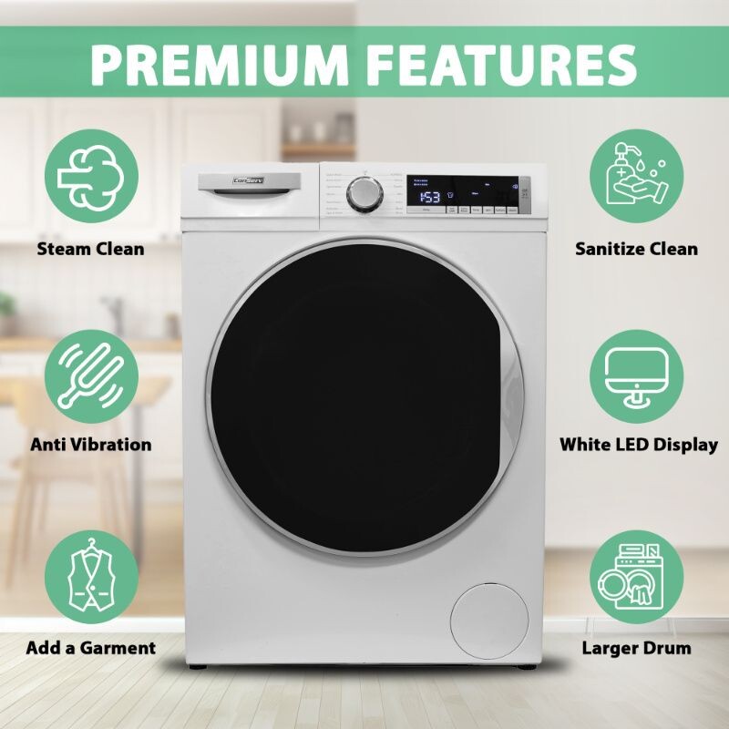 ConServ Washer 2.2cf AUTOSENSE 1400 RPM 15 programs Sanitize LED Display 110V CW2240W