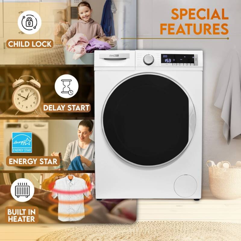 ConServ Washer 2.2cf AUTOSENSE 1400 RPM 15 programs Sanitize LED Display 110V CW2240W
