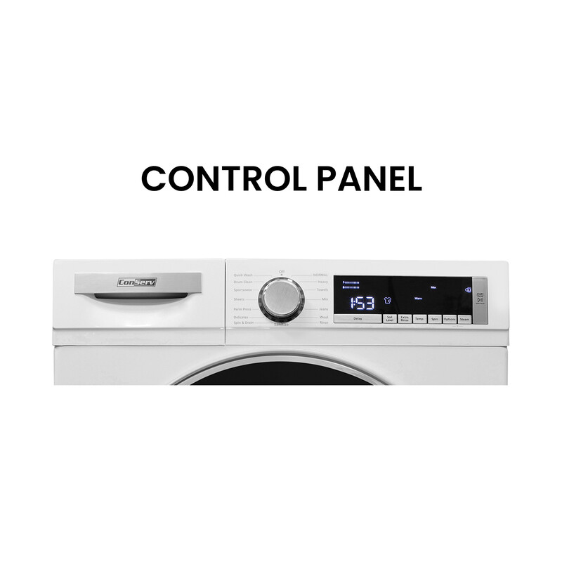 ConServ Washer 2.2cf AUTOSENSE 1400 RPM 15 programs Sanitize LED Display 110V CW2240W