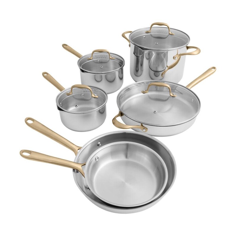 10-Piece Non-Toxic Stainless Steel Cookware Set CWSETLST10