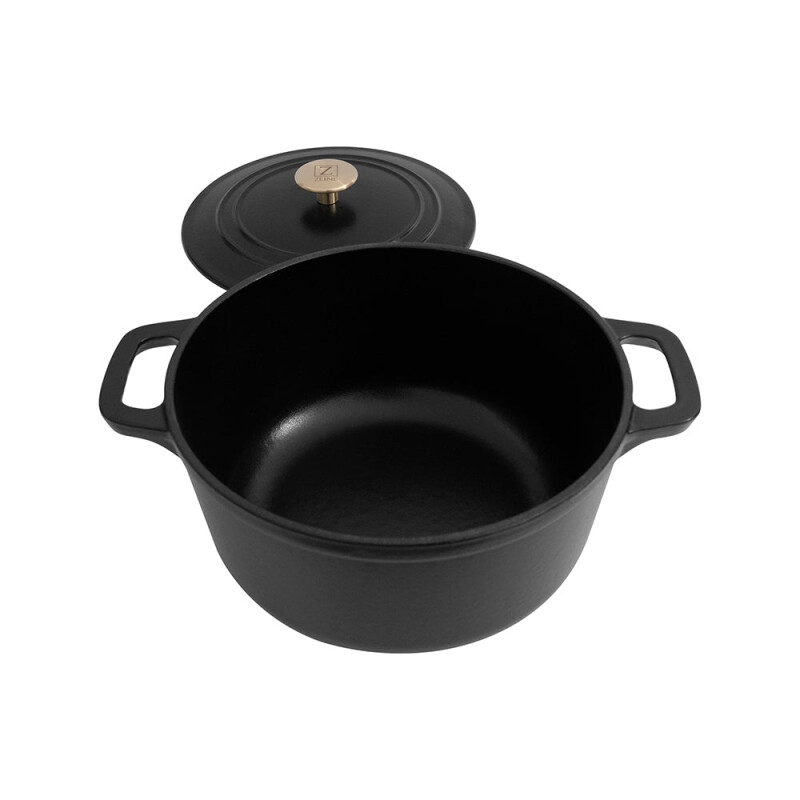 5-Piece Enameled Cast Iron Cookware Set in Black Matte CWSETSBLM5
