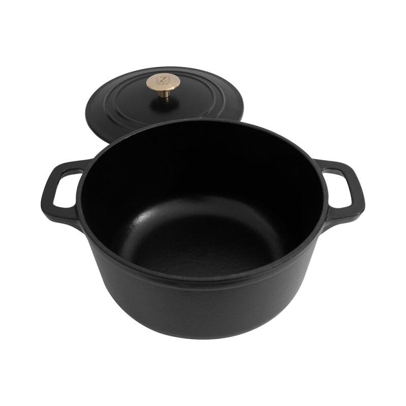 5-Piece Enameled Cast Iron Cookware Set in Black Matte CWSETSBLM5