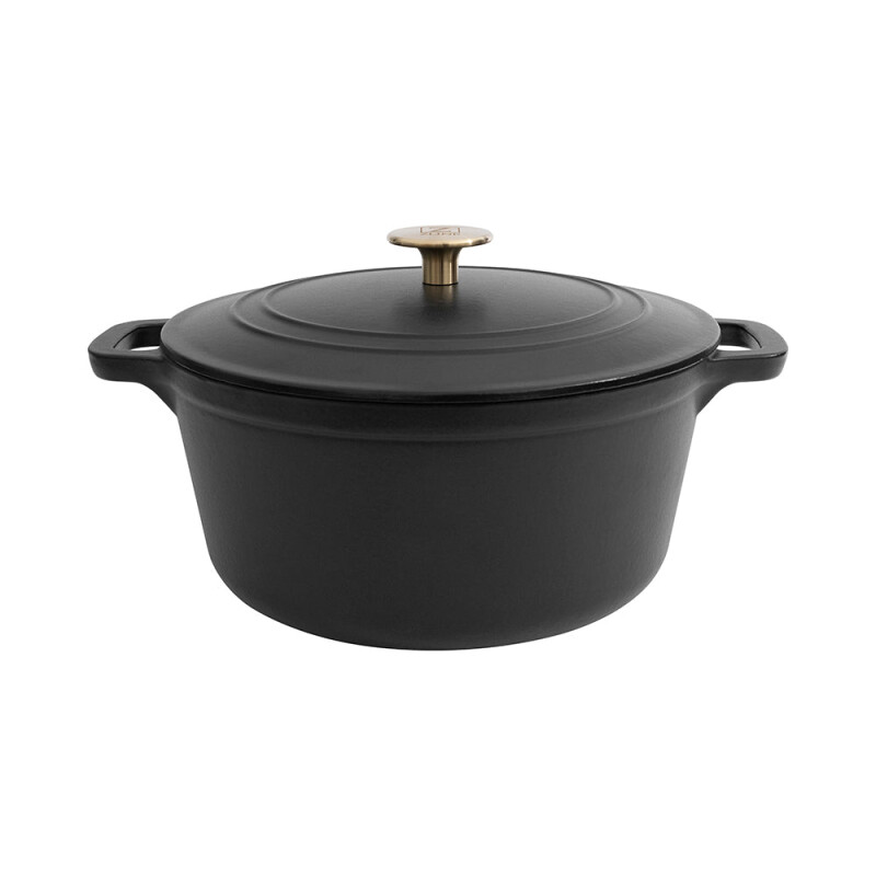 5-Piece Enameled Cast Iron Cookware Set in Black Matte CWSETSBLM5
