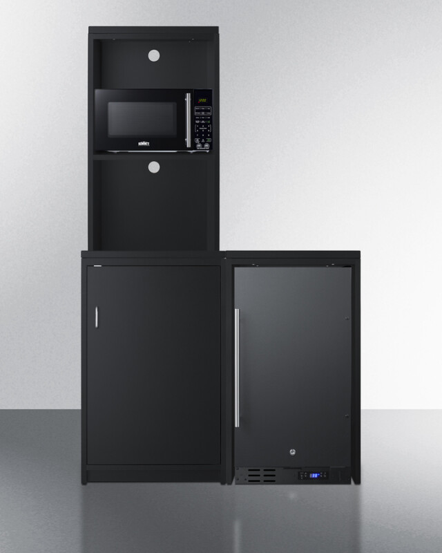 Summit 43" Wide Casework Suite with Refrigerator and Microwave, ADA Height Black CWSUITE43R Picture 1