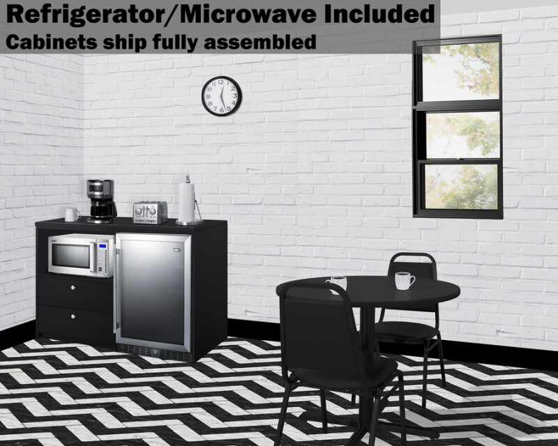 52" Wide Casework Suite with Beverage Center and Microwave, ADA Height CWSUITE52G