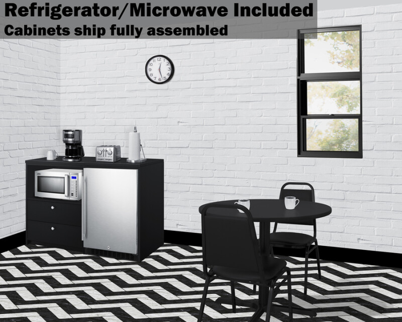 52" Wide Casework Suite with Refrigerator and Microwave, ADA Height CWSUITE52R