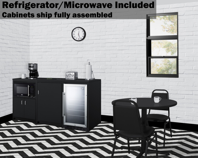 64" Wide Casework Suite with Beverage Center and Microwave, ADA Height CWSUITE64G