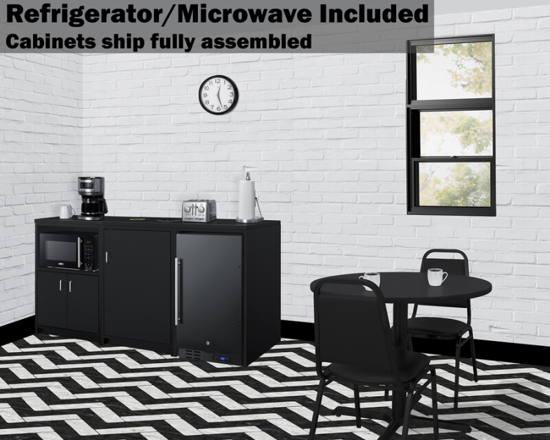 64" Wide Casework Suite with Refrigerator and Microwave, ADA Height CWSUITE64R