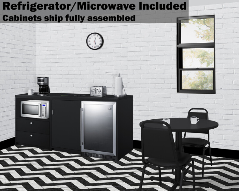 74" Wide Casework Suite with Beverage Center and Microwave, ADA Height CWSUITE74G