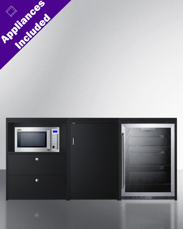 74" Wide Casework Suite with Beverage Center and Microwave, ADA Height CWSUITE74G