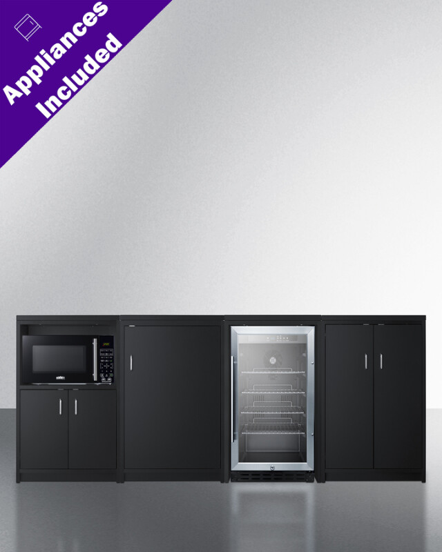 85" Wide Casework Suite with Beverage Center and Microwave, ADA Height CWSUITE85G