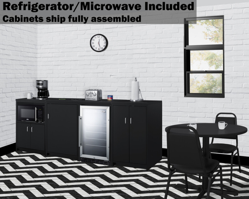 85" Wide Casework Suite with Beverage Center and Microwave, ADA Height CWSUITE85G