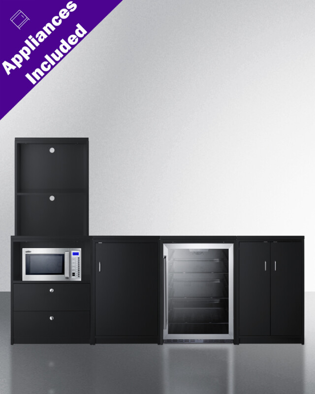 95" Wide Casework Suite with Beverage Center and Microwave, ADA Height CWSUITE95G