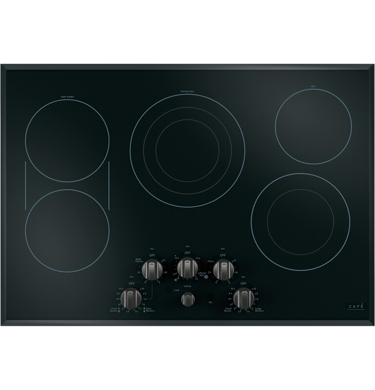 CAFÉ™ 5 Electric Cooktop Knobs - Brushed Black CXCE1HKPMBT