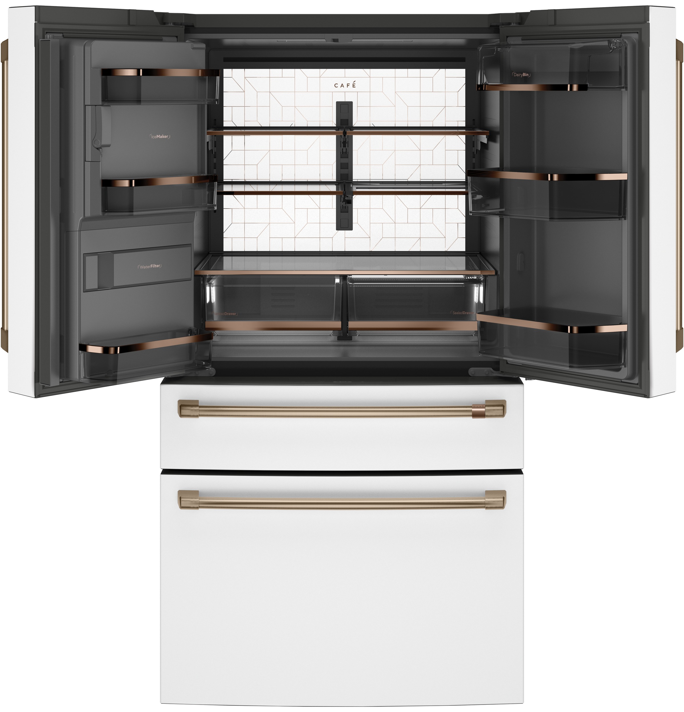 CAFÉ™ ENERGY STAR 22.3 Cu. Ft. Smart Counter-Depth 4-Door French-Door Refrigerator view 22