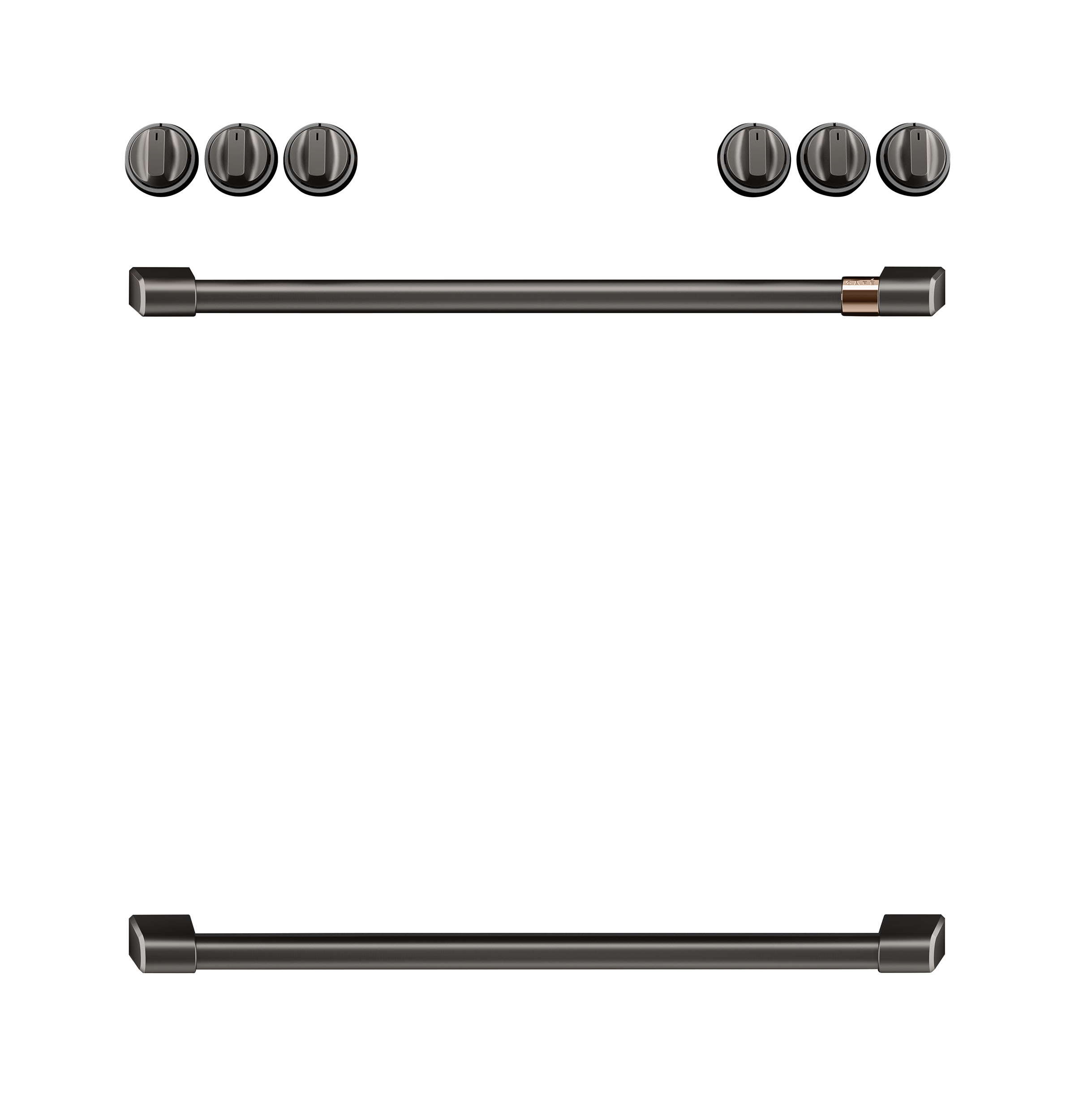 CAFÉ™ Front Control Induction Knobs and Handles - Brushed Black CXFCHHKPMBT