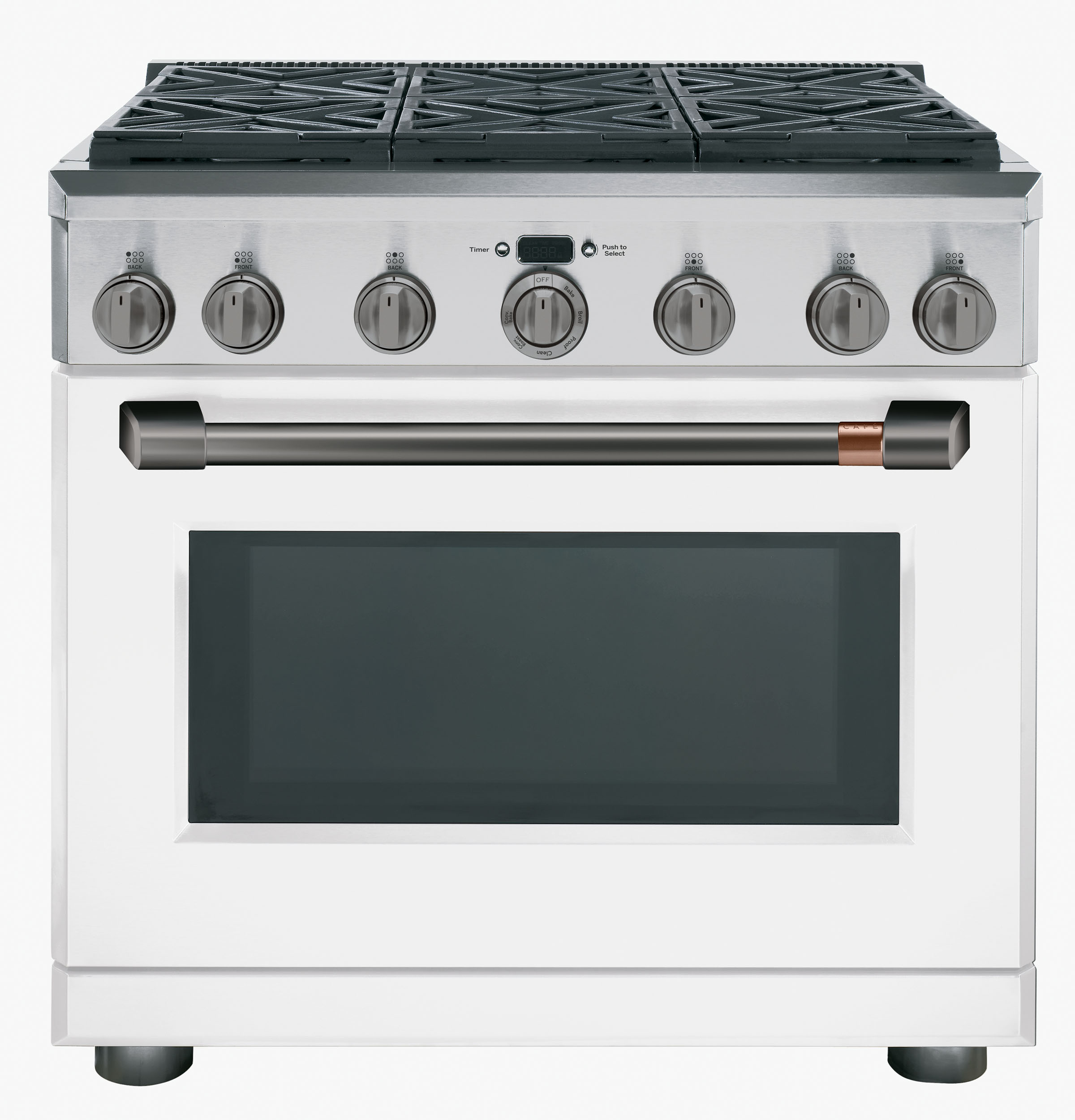 CAFÉ™ 36" Brushed Black Handle & Knob Set for Pro Range and Rangetop view 3