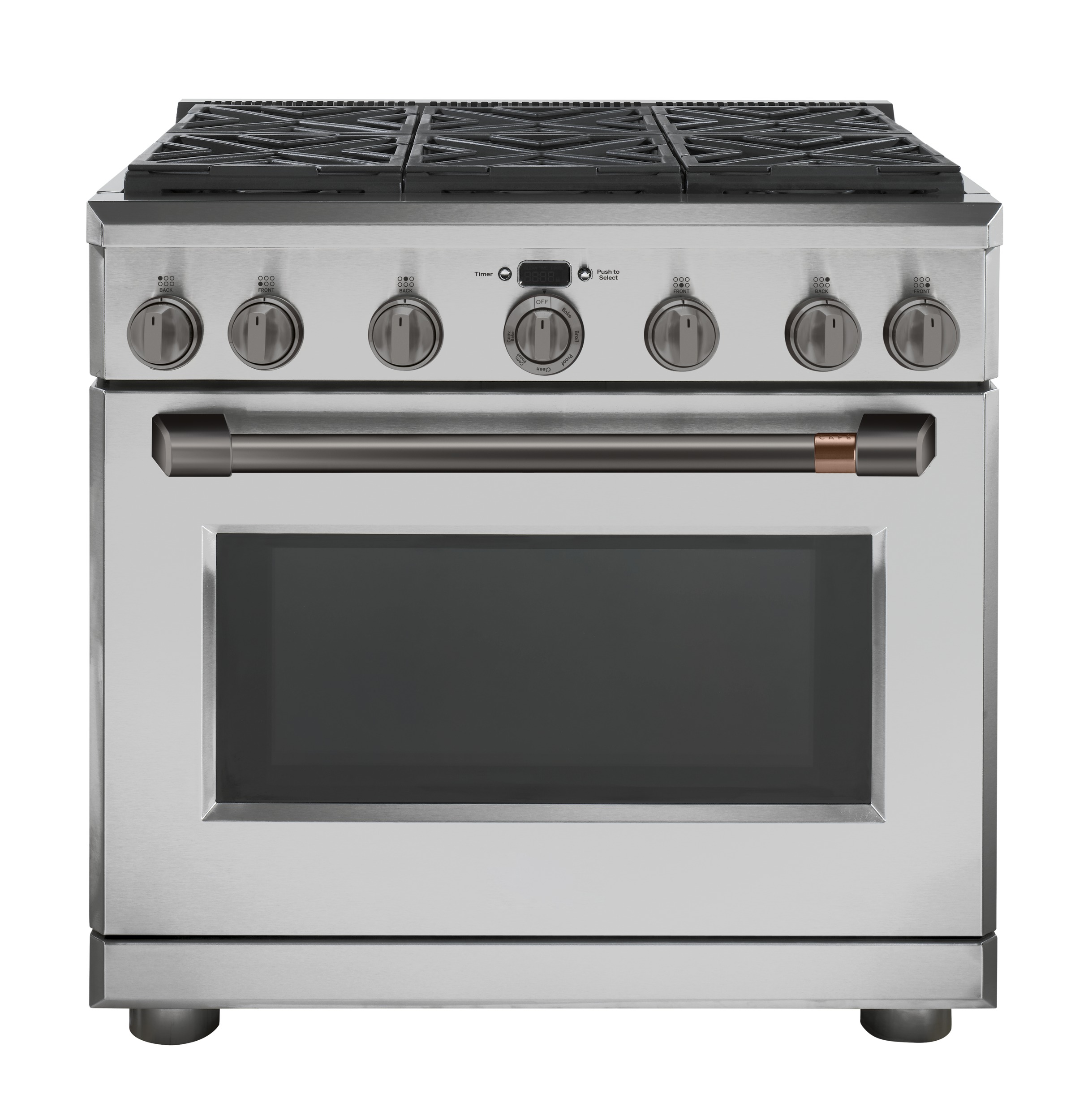 CAFÉ™ 36" Brushed Black Handle & Knob Set for Pro Range and Rangetop view 5