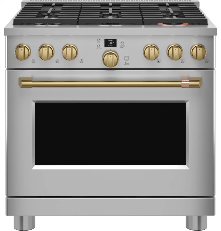 Café 36" Brushed Brass Handle & Knob Set For Pro Range And Rangetop CXPR6HKPMCG