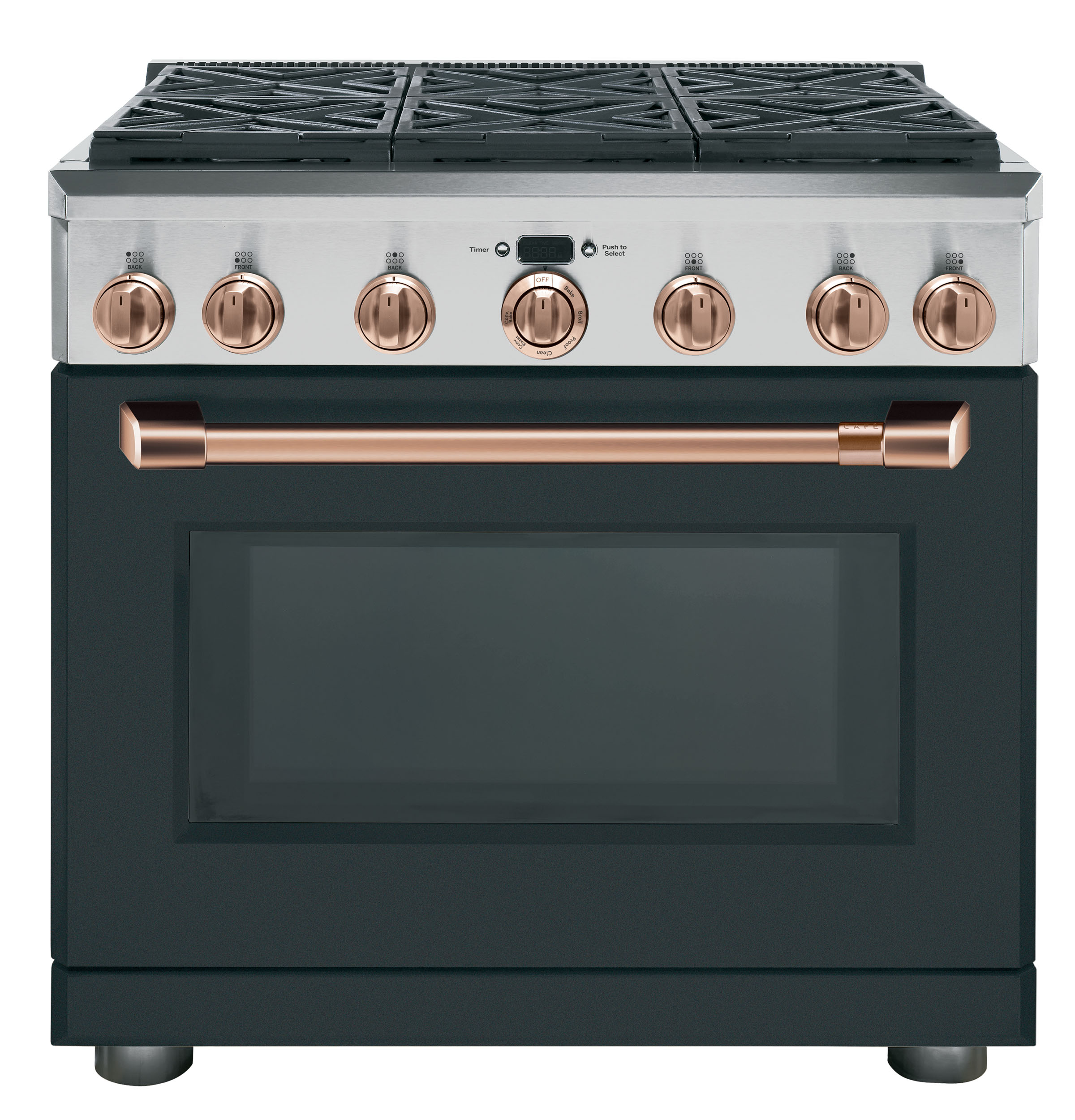 CAFÉ™ 36" Brushed Copper Handle & Knob Set for Pro Range and Rangetop view 2
