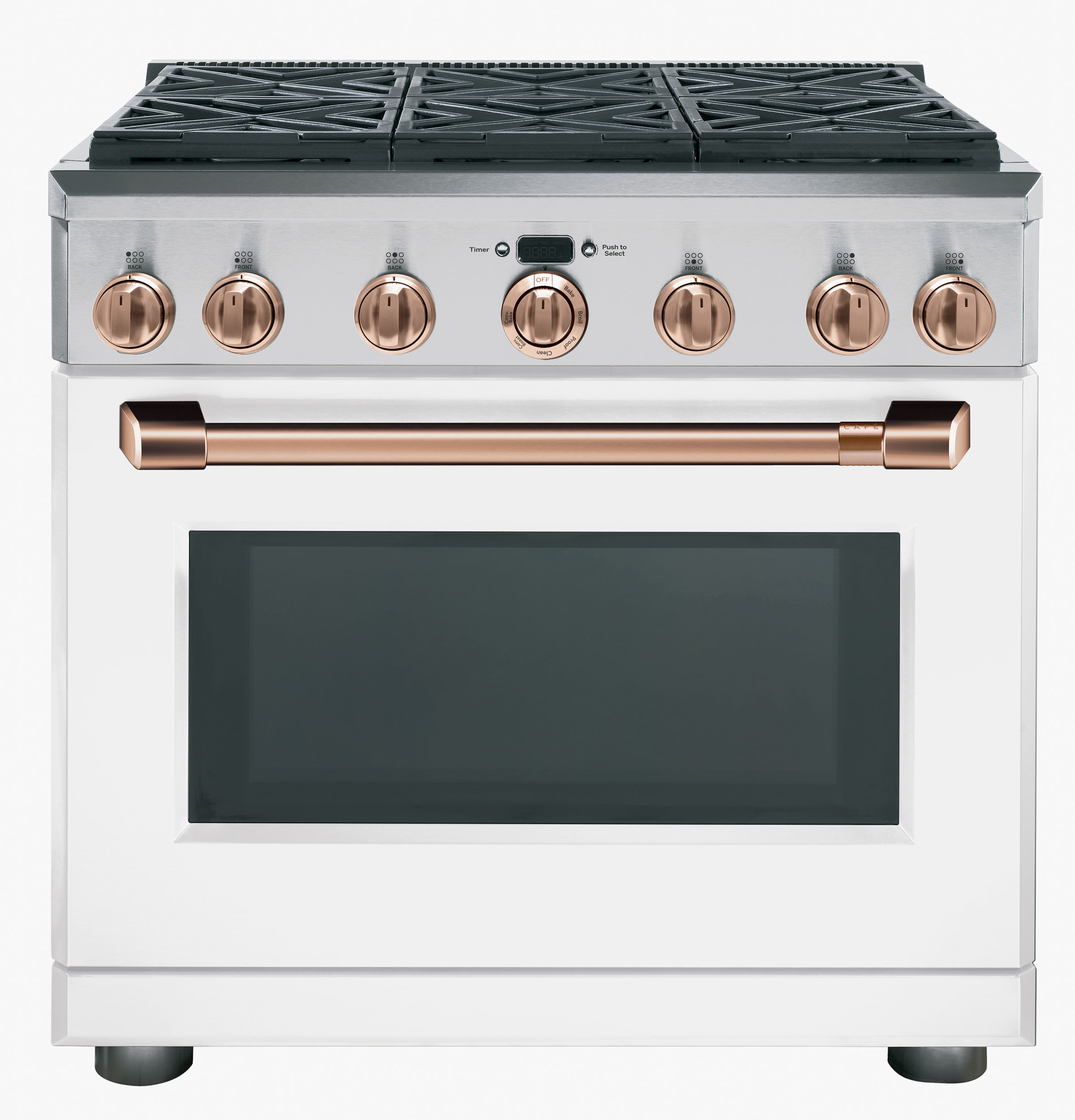 CAFÉ™ 36" Brushed Copper Handle & Knob Set for Pro Range and Rangetop view 3
