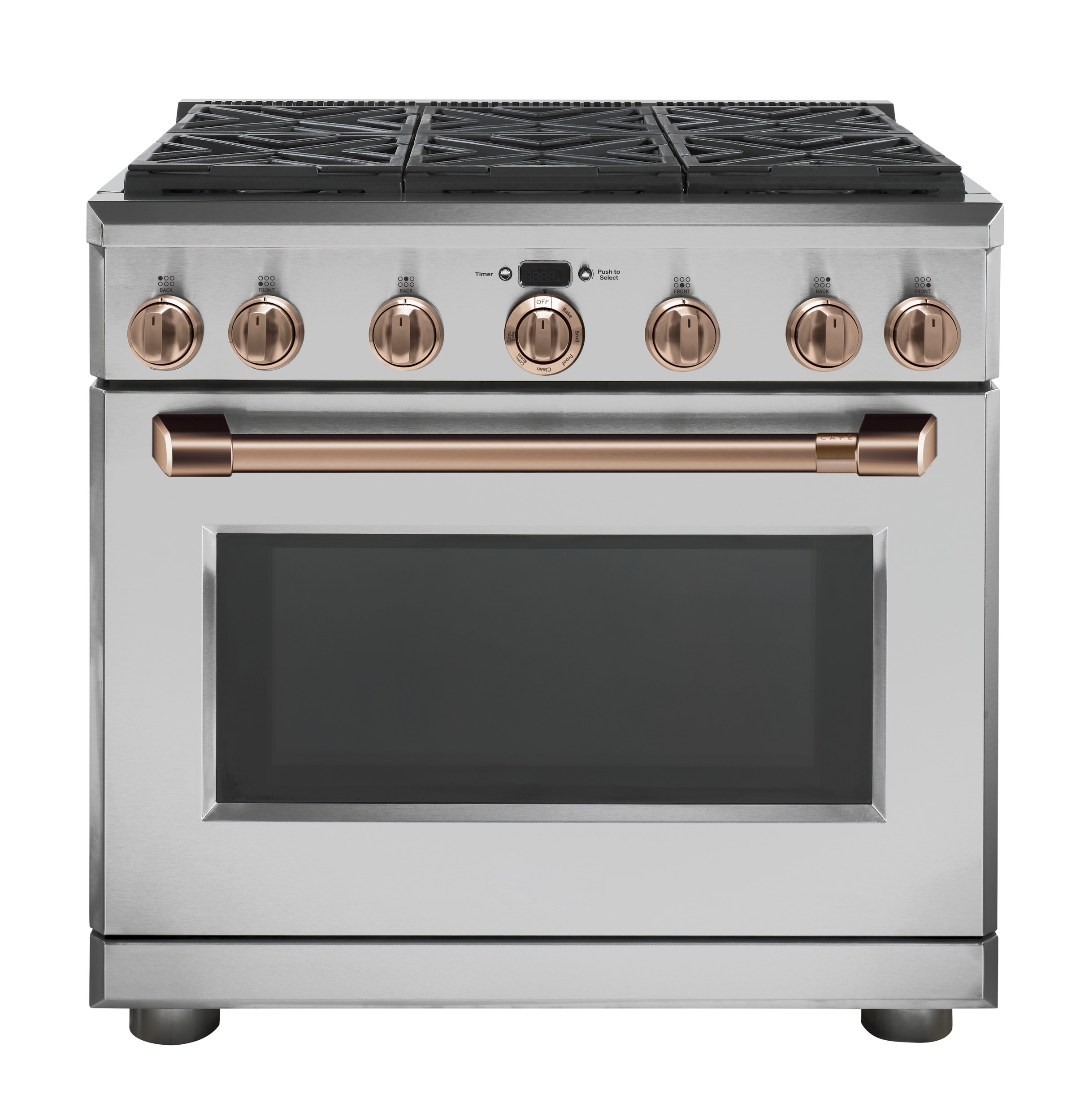 CAFÉ™ 36" Brushed Copper Handle & Knob Set for Pro Range and Rangetop view 5
