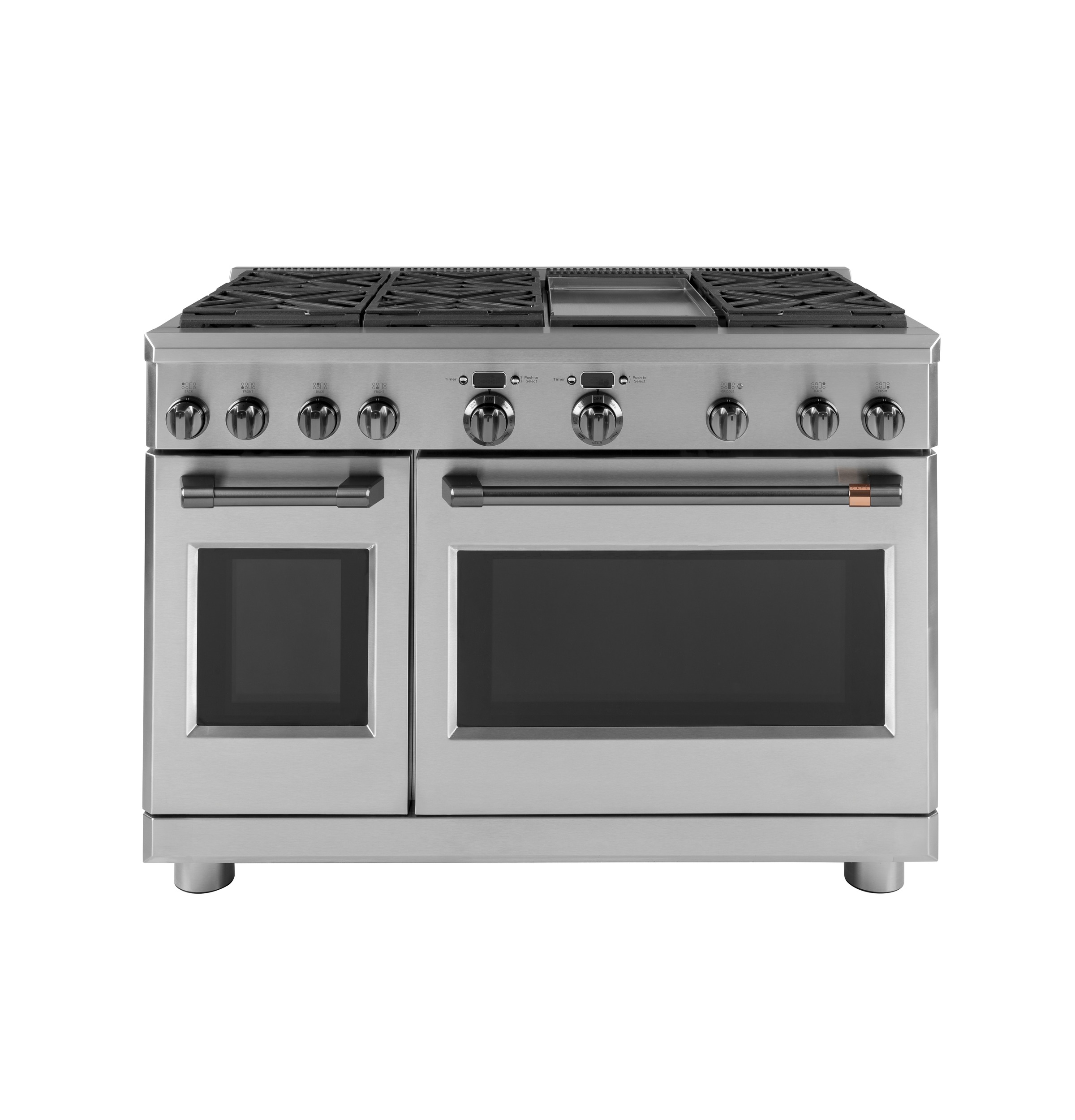 CAFÉ™ 48” Brushed Black Handle & Knob Set for Pro Range and Rangetop view 2